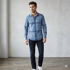 Calvin Klein Jeans Plaid Button-Down — Classic & Versatile!